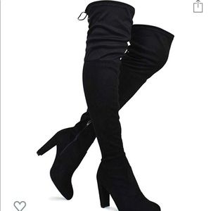 Over the knee boots suede